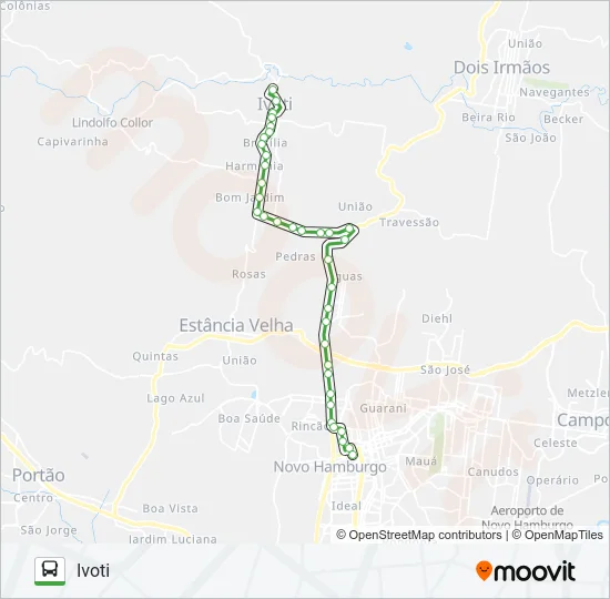 R753 IVOTI / NOVO HAMBURGO VIA FEDERAL Bus Line Map