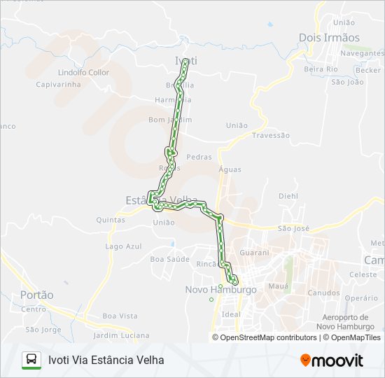 R750 IVOTI / NOVO HAMBURGO VIA ESTÂNCIA VELHA bus Line Map