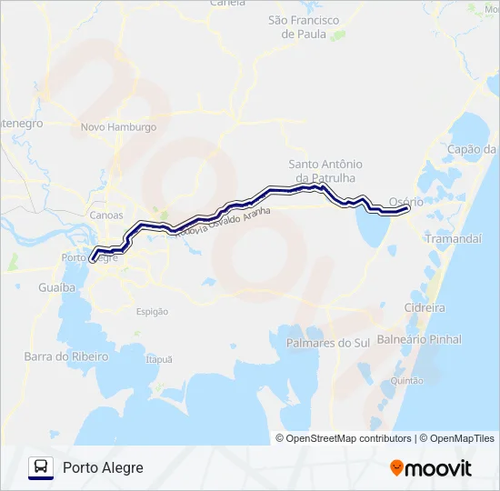 0402 PORTO ALEGRE / TRAMANDAÍ Bus Line Map