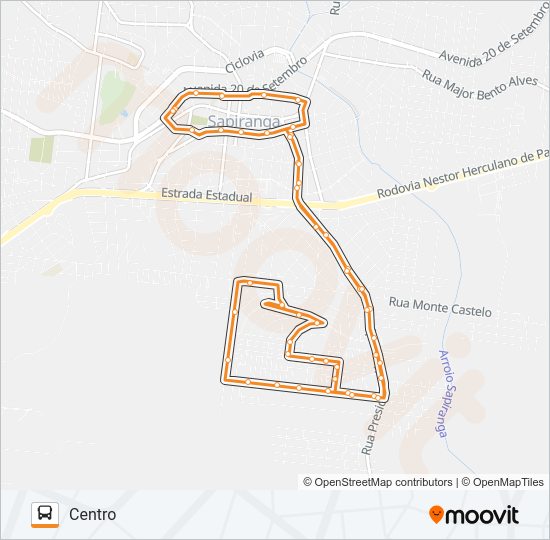 Mapa da linha 02 SÃO LUIZ de ônibus