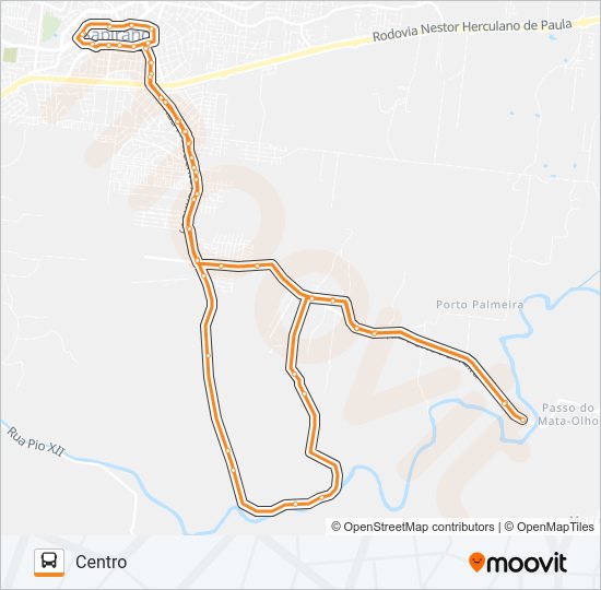 Mapa da linha 05 RIO / PORTO PALMEIRA de ônibus