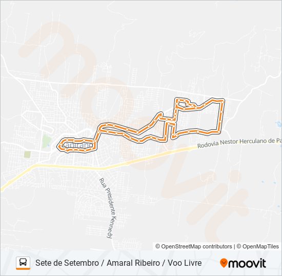 01 SETE DE SETEMBRO / AMARAL RIBEIRO / VOO LIVRE bus Line Map