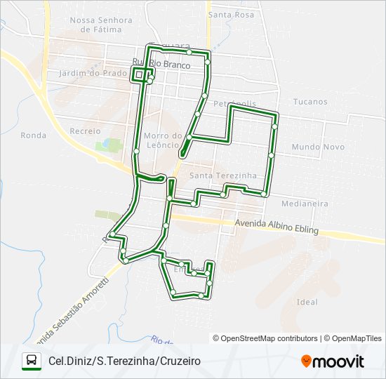Mapa da linha EMPRESA de ônibus