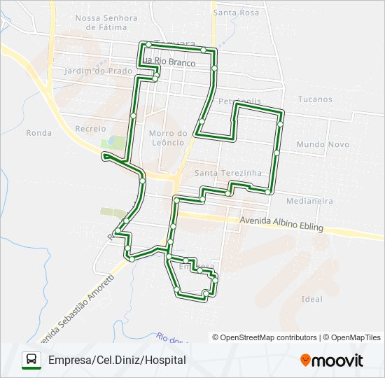 Mapa de CRUZEIRO de autobús