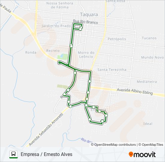 Mapa da linha CRUZEIRO de ônibus