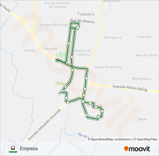 Mapa da linha CRUZEIRO de ônibus