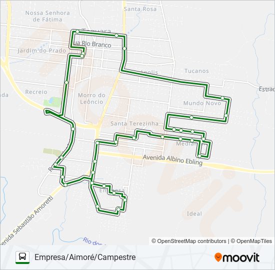 Mapa da linha CRUZEIRO de ônibus