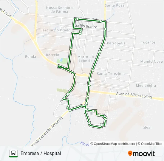 CRUZEIRO Bus Line Map
