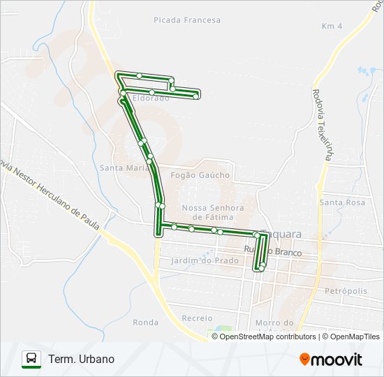 Mapa da linha LOTEAMENTO ELDORADO de ônibus