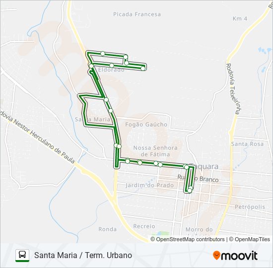 Mapa da linha LOTEAMENTO ELDORADO de ônibus