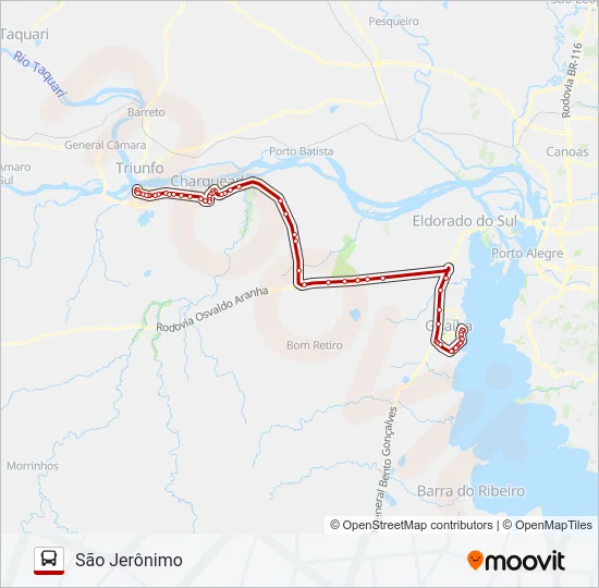 R310 SÃO JERÔNIMO / GUAÍBA Bus Line Map