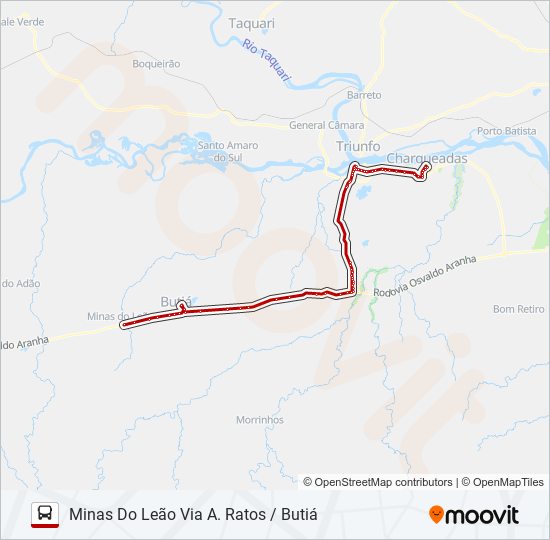 Mapa de 1286 CHARQUEADAS / MINAS DO LEÃO de autobús