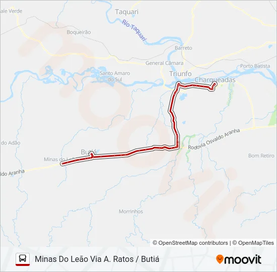 1286 CHARQUEADAS / MINAS DO LEÃO Bus Line Map