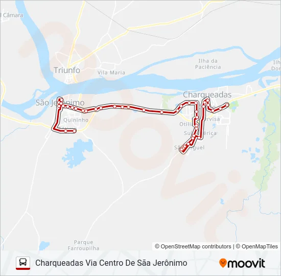 RT360 ULBRA SÃO JERÔNIMO / CHARQUEADAS Bus Line Map