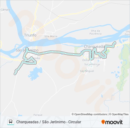 Mapa de R307 CHARQUEADAS / SÃO JERÔNIMO - CIRCULAR de bus