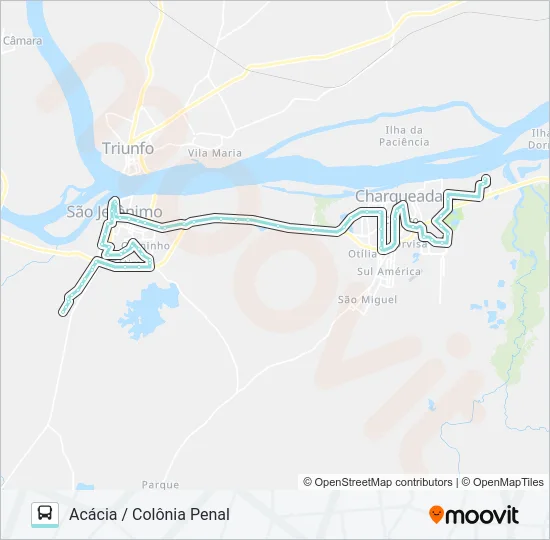 R307 CHARQUEADAS / SÃO JERÔNIMO - CIRCULAR Bus Line Map