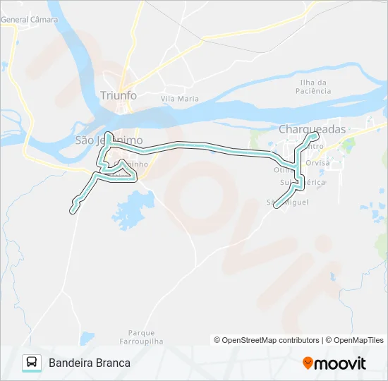 R307 CHARQUEADAS / SÃO JERÔNIMO - CIRCULAR Bus Line Map