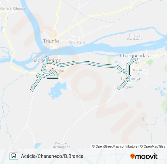 R307 CHARQUEADAS / SÃO JERÔNIMO - CIRCULAR Bus Line Map