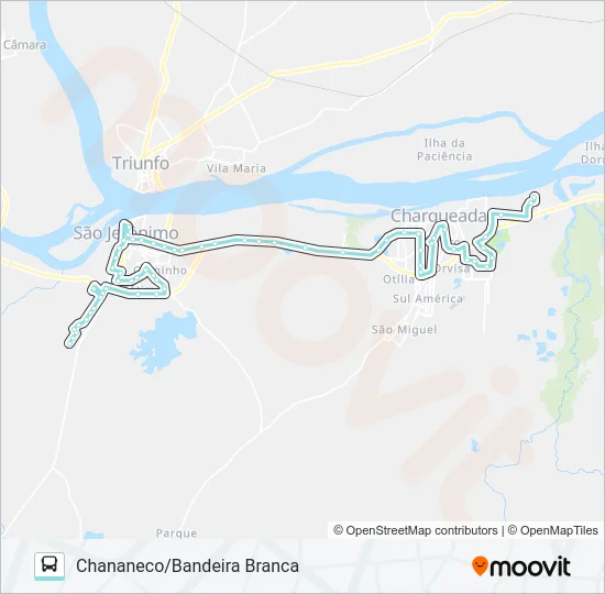 R307 CHARQUEADAS / SÃO JERÔNIMO - CIRCULAR Bus Line Map