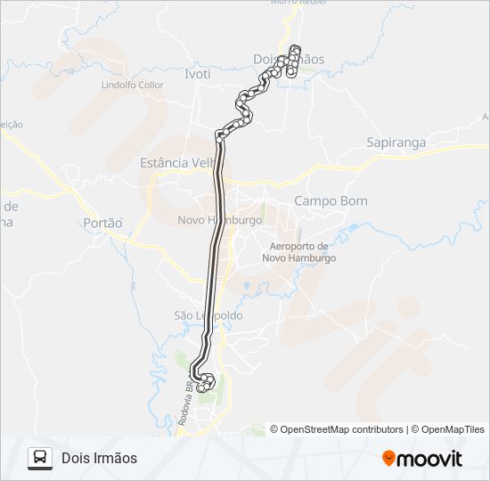 Mapa da linha RT252 DOIS IRMÃOS / UNISINOS de ônibus