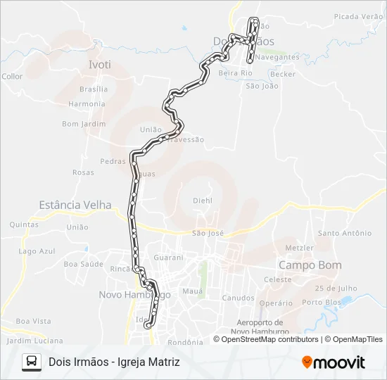 R080 DOIS IRMÃOS / NOVO HAMBURGO Bus Line Map