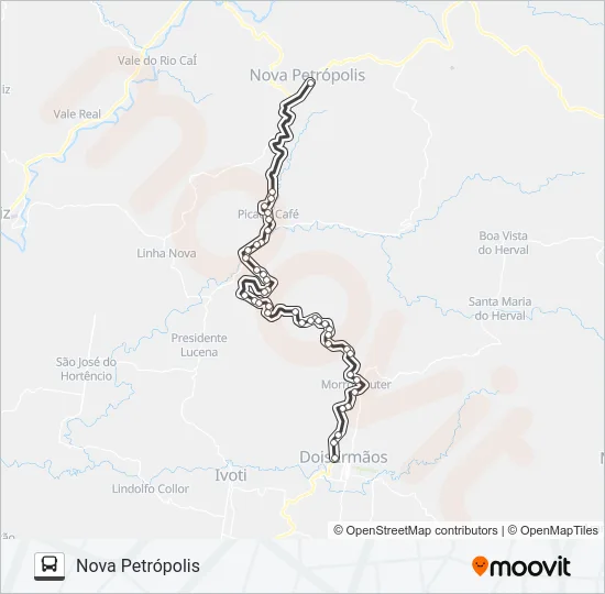 2517 DOIS IRMÃOS / NOVA PETRÓPOLIS Bus Line Map