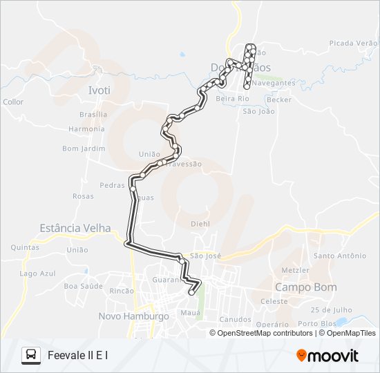 Mapa de RT251 DOIS IRMÃOS / FEEVALE I E II de autobús