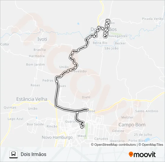 RT251 DOIS IRMÃOS / FEEVALE I E II Bus Line Map