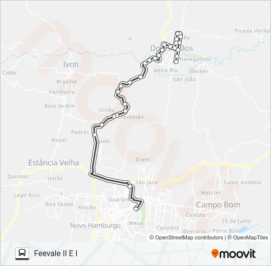 RT251 DOIS IRMÃOS / FEEVALE I E II Bus Line Map
