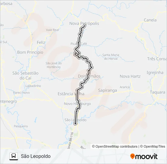 0516 SÃO LEOPOLDO / NOVA PETRÓPOLIS Bus Line Map