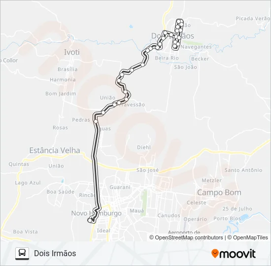RT256 DOIS IRMÃOS / FUNDAÇÃO LIBERATO Bus Line Map