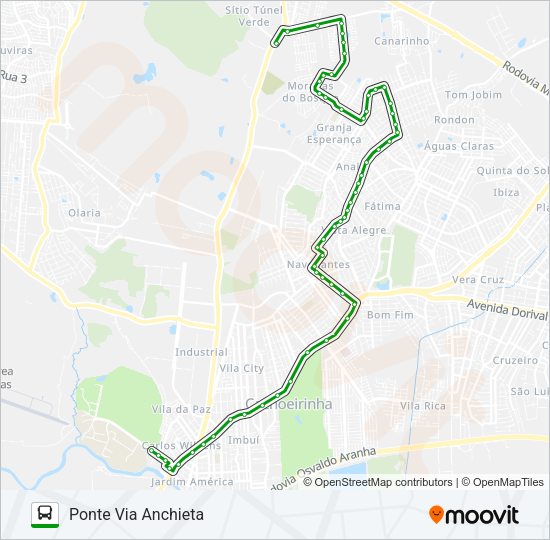 Mapa da linha C2 ANAIR de ônibus