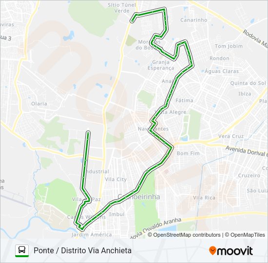 Mapa da linha C2 ANAIR de ônibus