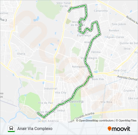 Mapa da linha C2 ANAIR de ônibus