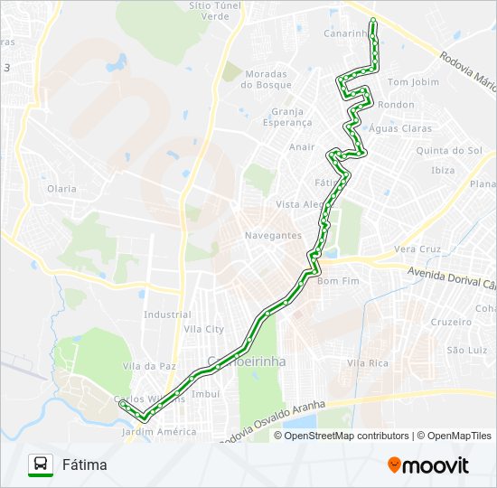 Mapa da linha C4 FÁTIMA de ônibus