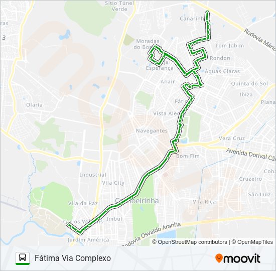 Mapa da linha C4 FÁTIMA de ônibus