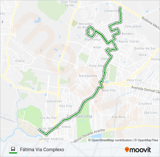 Mapa da linha C4 FÁTIMA de ônibus