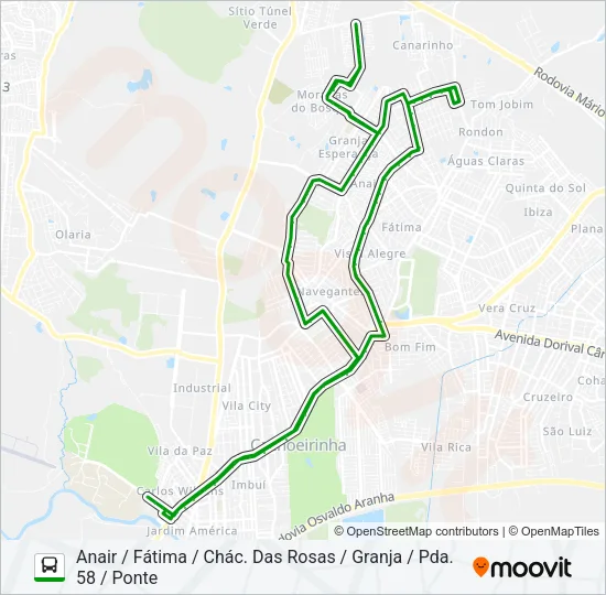 C6 CORUJÃO Bus Line Map