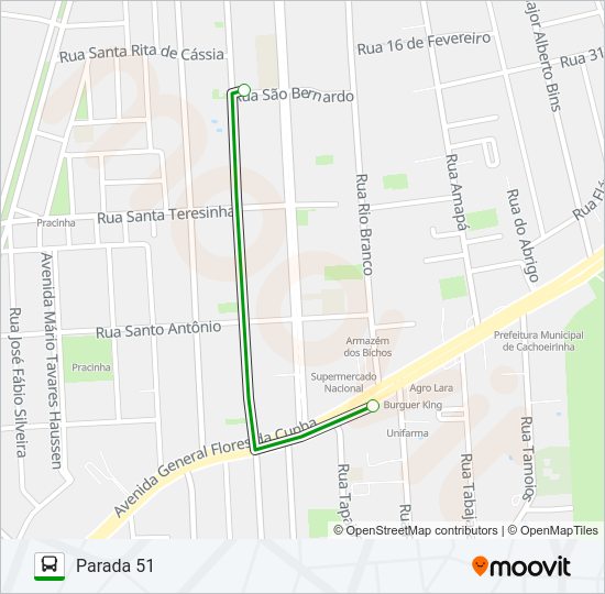 Mapa da linha C10 ESCOLAR de ônibus