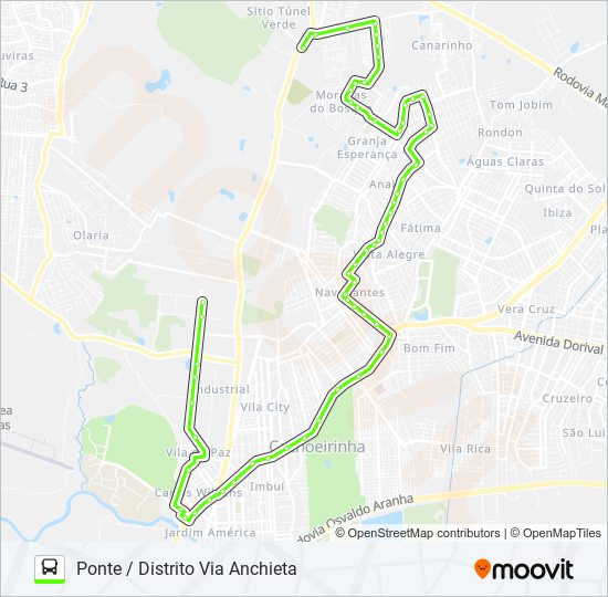 Mapa da linha S1 SELETIVO ANAIR de ônibus