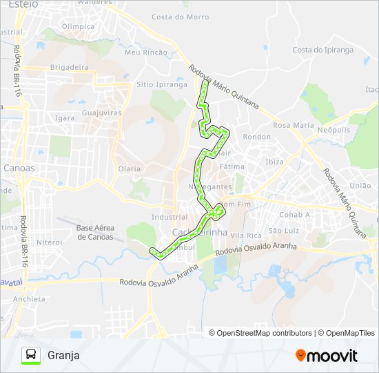 Mapa da linha S2 SELETIVO GRANJA de ônibus