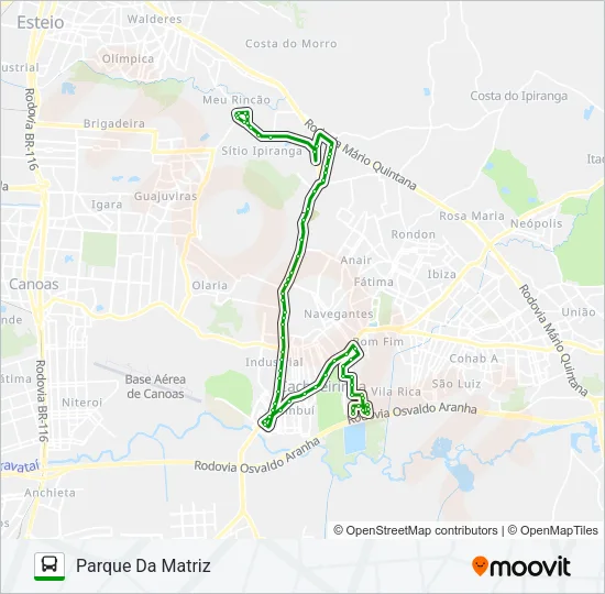 C1 PARQUE DA MATRIZ Bus Line Map