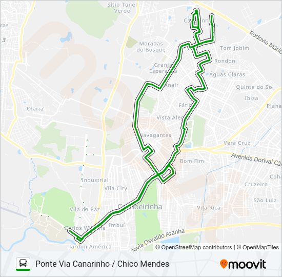 Mapa da linha C80 GRANJA / FÁTIMA de ônibus