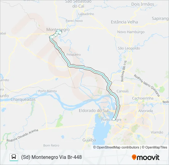 N700 MONTENEGRO / PORTO ALEGRE Bus Line Map