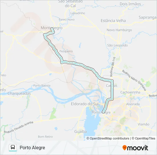 N700 MONTENEGRO / PORTO ALEGRE Bus Line Map