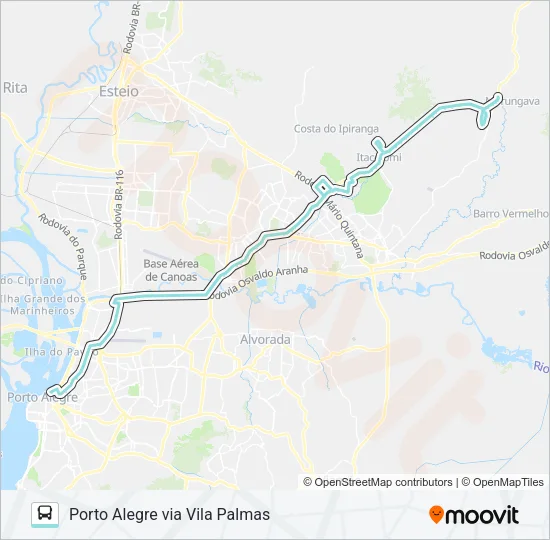 W518 P. HILÁRIO / MORUNGAVA VIA ANCHIETA Bus Line Map