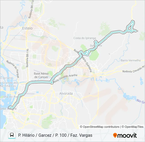 W518 P. HILÁRIO / MORUNGAVA VIA ANCHIETA Bus Line Map