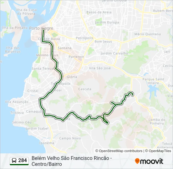 284 Bus Line Map
