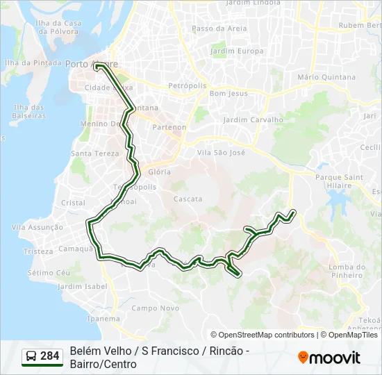 284 Bus Line Map