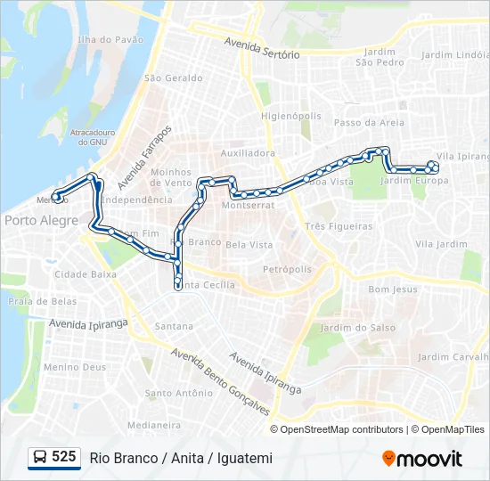525 Bus Line Map